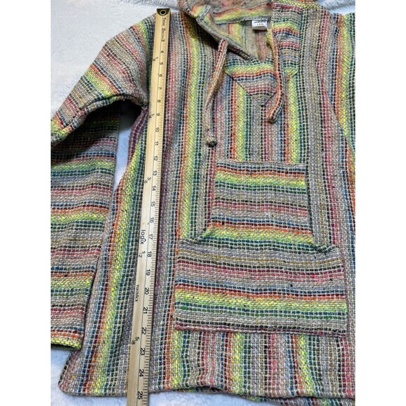 ARTESANIAS Acrylic BAJA SURF PONCHO HOODIE HOODED SWEATSHIRT JACKET Medium - Picture 6 of 16